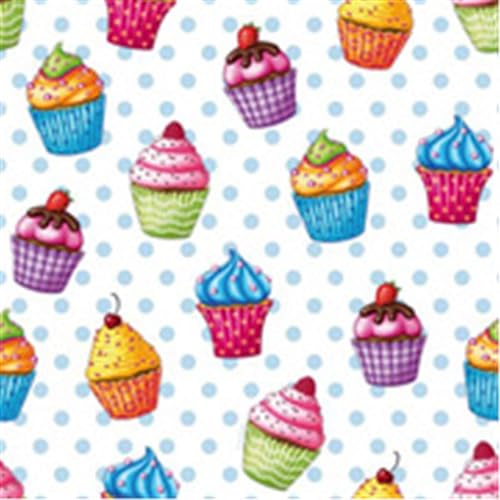 Papstar Servietten / Tissueservietten, mehrfarbig "Cupcakes", (20 Stück), 3-lagi