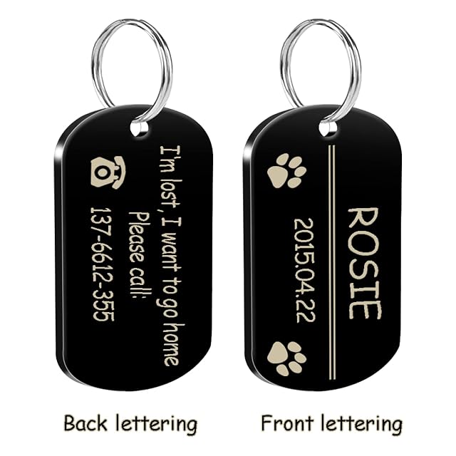 Foto 2 de 5 de Etiqueta De Identificación De Perro Militar De Metal,Accesorios Para Perros,Etiqueta De Nombre De Cachorro…