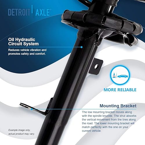 Miniatura 5 de Detroit Axle - Barras estabilizadoras delanteras para Ford Focus 2000-2005 2000-2005 completo 2 puntales con muelle helicoidal 2 enlaces de barra