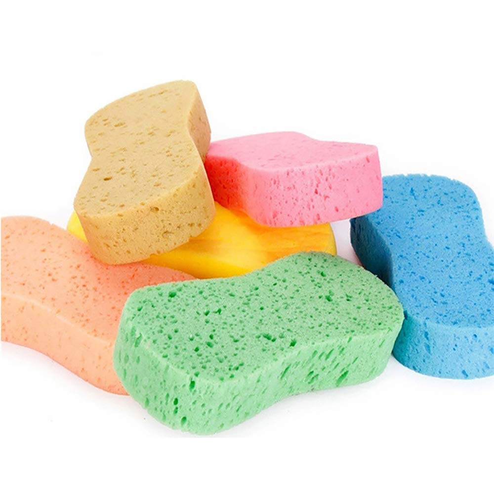 Ayvicco 5 pcs Car Wash Sponges 22 x 11 x 5cm Mix Colors Cleaning Scrubber Handy Multi Functional Washing Sponges Vacuum Compressed Packing Clean Tools