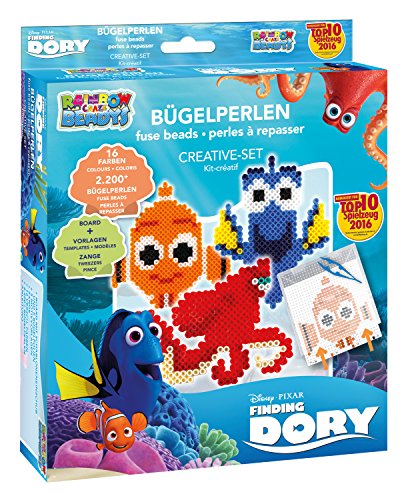Craze 54537 - Rainbow Beadys B&uuml;gelperlen Kreativ Set Disney Pixar Findet Dorie, inklusiv Zubeh&ouml;r, 2200 Perlen, blau