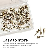 Vista 6 de Double Headed Picture Hangers(20lbs-50pcs), Picture Hanging Nails, Thumb Tacks , Picture Nails, Wall Nails for Hanging, Professional Plaster Picture