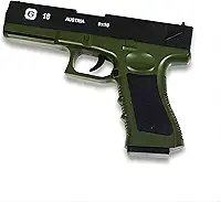 Pistola Lança Dardos Realista 32cm com Cartucho e Som – Brinquedo de Ação com Projéteis de Espuma 32cm, Infantil +7 Anos