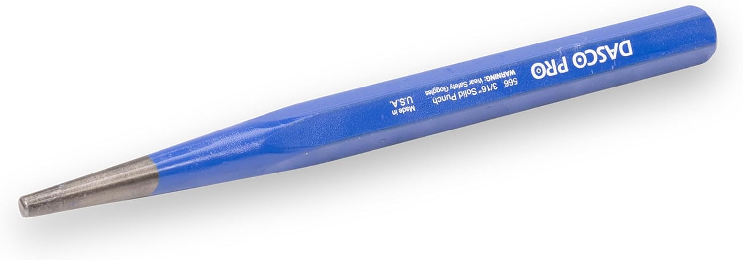 DASCO PRO 5/32 Inch Solid Punch Tool, Loosen Pins and Rivets, Assembled in USA, VN75650 565-0