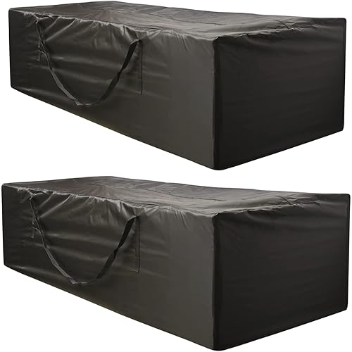 Outdoor Cushion Storage Bag 2 PCS, 68" Outdoor Pillow Storage Bag with 2 Handles, Extra Large Opening Waterproof Zippered Patio Cushion Storage Bag XL