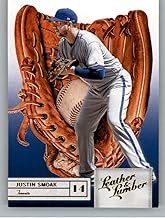 2019 Panini Leather and Lumber Embossed Gold #31 Justin Smoak Toronto Blue Jays Glove Official MLB PA Baseball Card in Raw (NM or Better) Condition