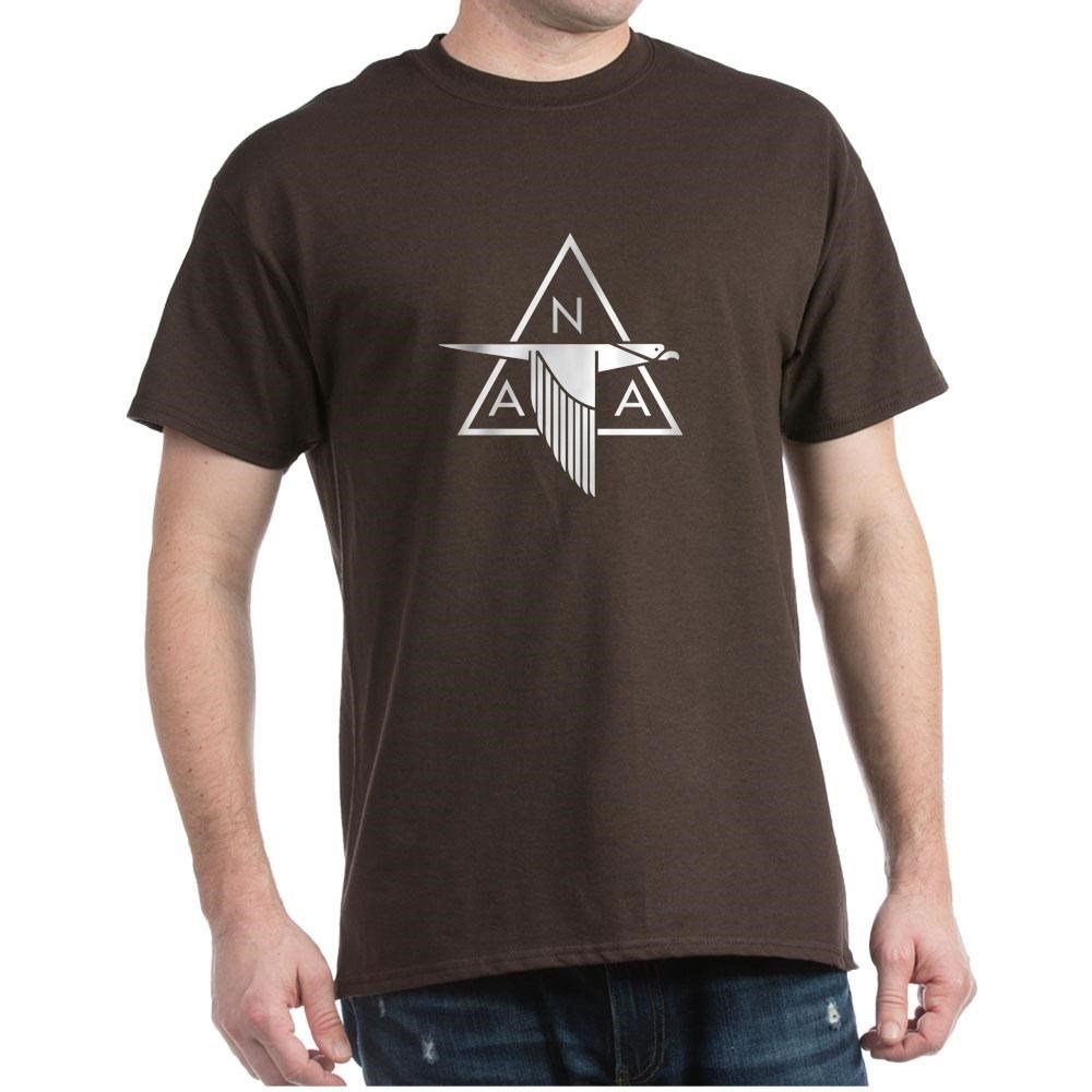 North American Aviation Dark T Shirt 100% Cotton T-Shirt Brown