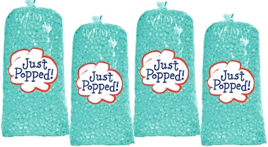 Just Popped - Gourmet Delicious Movie Theater Butter Popcorn Turquoise Colored - Independence, Weddings, Birthdays & Anniversaries 4 - Pack (72 Cups per Case)