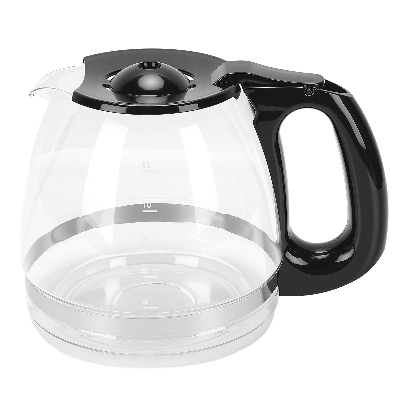 LICAEVEY Sostituzione Caraffa per caffè in Vetro, Caffettiera in Vetro con Manico e Bocca Larga, Decanter Antigoccia Facile da Pulire (Sostituzione per BD 12 tazze da 1,8 litri)