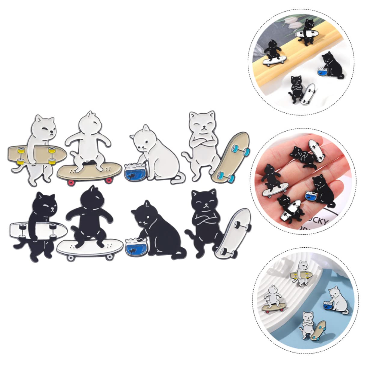 VANZACK Rucksack-stifte Katzen Brosche Tier Emaille Pin Langlebige Brosche Cartoon-emaille-broschen Schmuck Für Frauen Katzennadeln Für Rucksäcke Katze Stifte Legierung