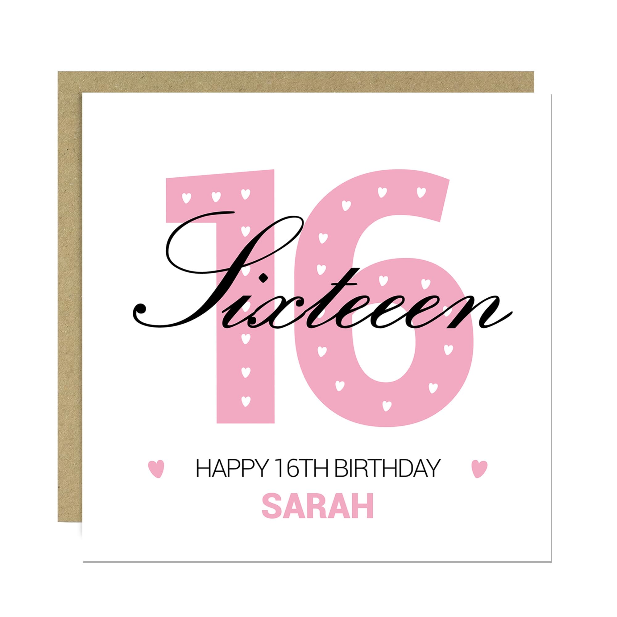 RED OCEAN PERSONALISED 16th Birthday Card For Daughter Granddaughter Niece Friend 16th Birthday Cards For Her From Mum Dad Grandparents With Envelope Included