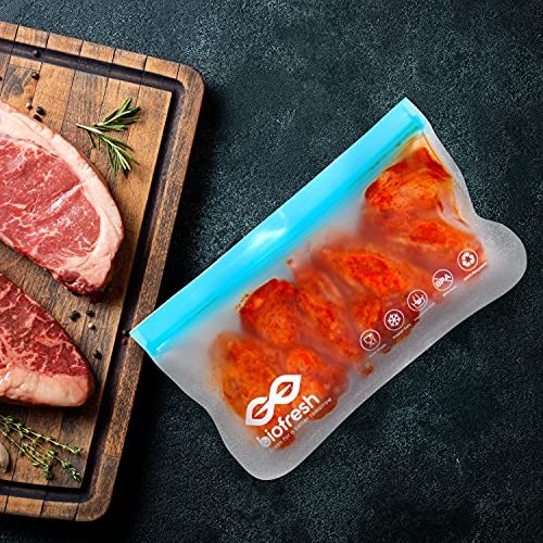 Reusable Multi-Purpose Storage Bags 4 Pack Leakproof Peva Ziplock Freezer Bags For Kids Snack,Sandwich,Lunch,Food,Travel Organizer (Blue, Pack Of 4 (4 Snack Pack)) #TOP3