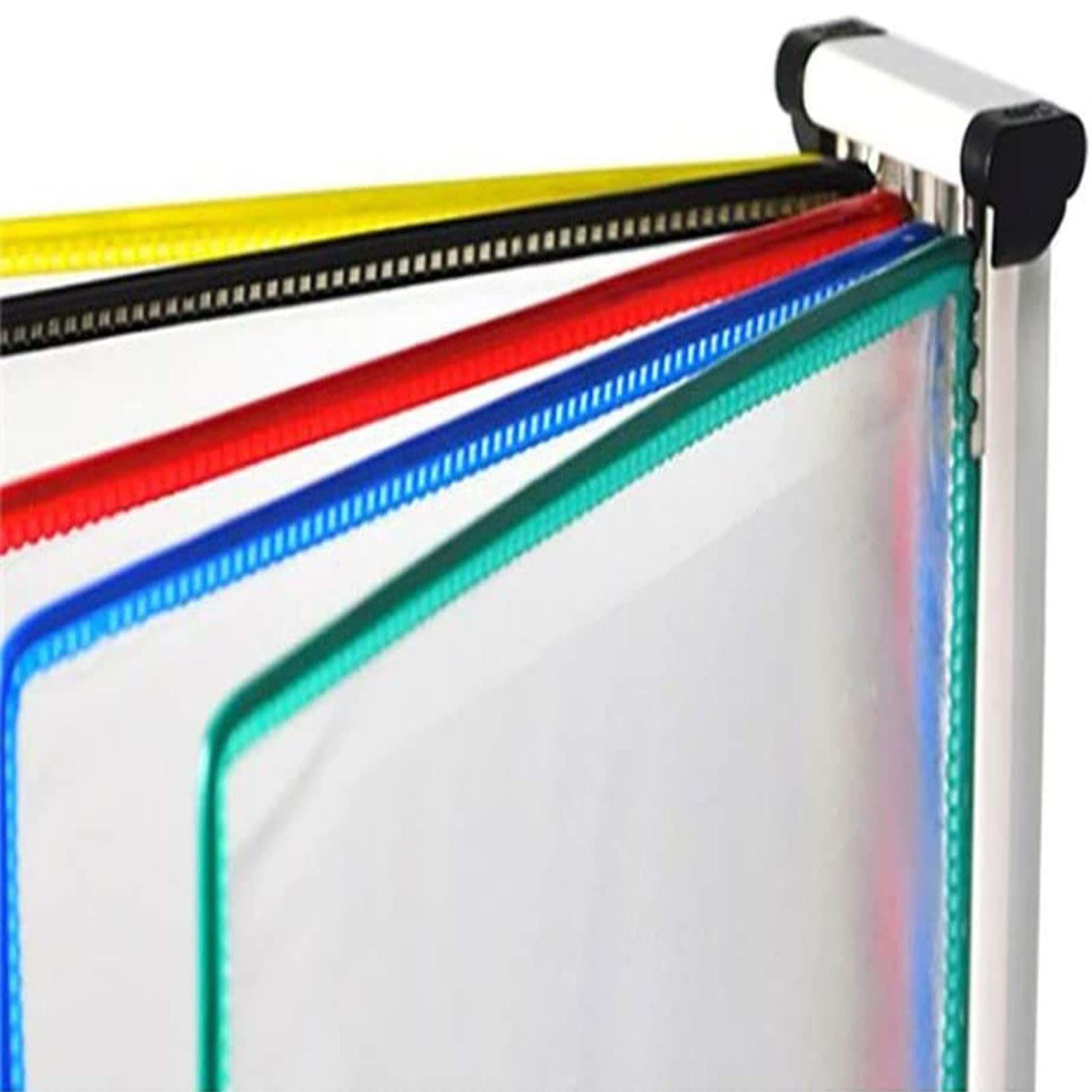 Wandmontage Sichttafelsystem - Stabiler Sichttafel-Tischständer, 10 Sichtfächer, A4-Flip-Aktenhalter, Briefgröße, Zum Aufbewahren Und Präsentieren Von Dokumenten, Farbige Taschen
