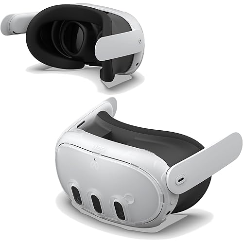 URBAN ARMOR GEAR UAG Made for Meta Quest 3 Case - Snap On Heat Dissipation Vent Precise Cutouts Transparent MIL-STD Protective Hard Front Shell VR Headset Cover, Plyo Clear