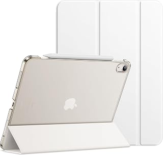 JETech Case for iPad Air 5/4 (2022/2020 Model, 10.9-Inch), Slim Stand Hard Back Shell Cover with Auto Wake/Sleep (White)