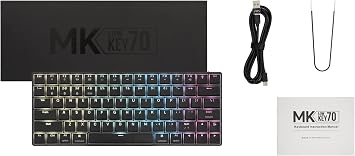 MK LowKey70 Black RGB LED Double Shot PBT Low Key Profile Hotswap Aluminum Mechanical Keyboard (Kailh Choc Red)