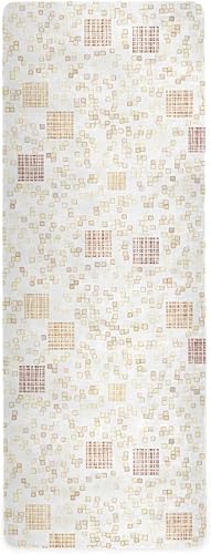 Linear Block Pattern Yoga Mat with Bag Included, Non Slip Fitness Workout Mat, Foldable Suede Rubber Yoga Mat for Yoga Pilates and Fitness, 70.8" L