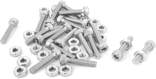 M2.5x 12mm Hex Socket Head Knurled Cap Tornillos Tornillos Tuercas Set 20Pcs