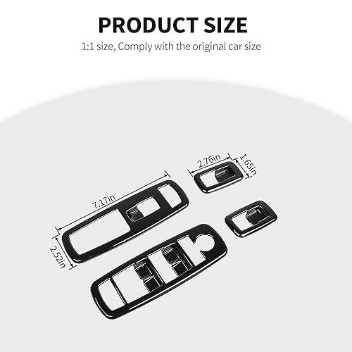 Vista 19 de JeCar Kit de moldura de botón interior para cubierta de interruptor de elevación de ventana para Jeep Grand Cherokee 2011-2020 y Jeep Cherokee Rojo