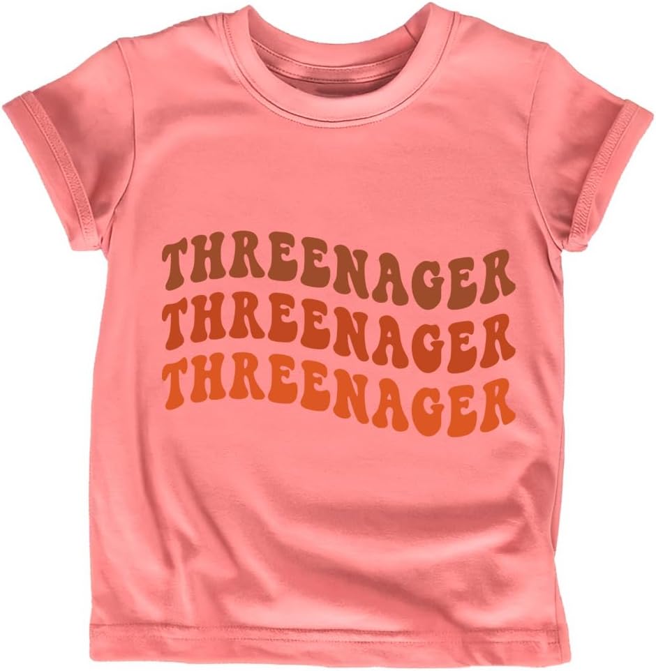 listery 3 Year Old Girl Birthday Shirt 3rd Birthday Boy Clothes Threenager Toddler Tshirts