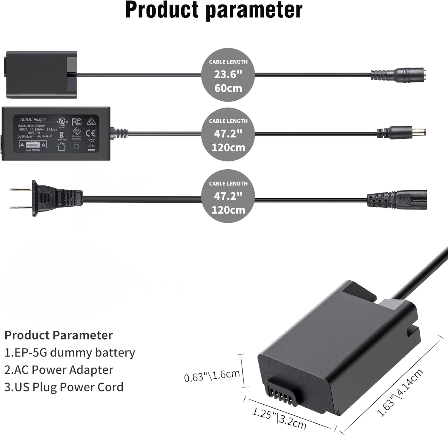 F1TP EP-5G Dummy Battery EH-5 AC Adapter Power Supply Connector Kit Replace EN-EL25 EN-EL25A Batteries Compatible with Nikon Z30 Z50, Zfc, Z fc Digital Cameras
