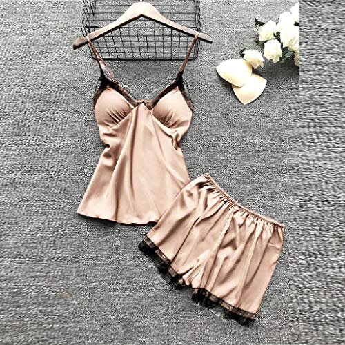 Lingerie fines bretelles et vêtements de nuit en satin 4 pièces