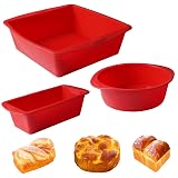 3 piezas Moldes Silicona Reposteria, para Tartas, Panes, Brownies