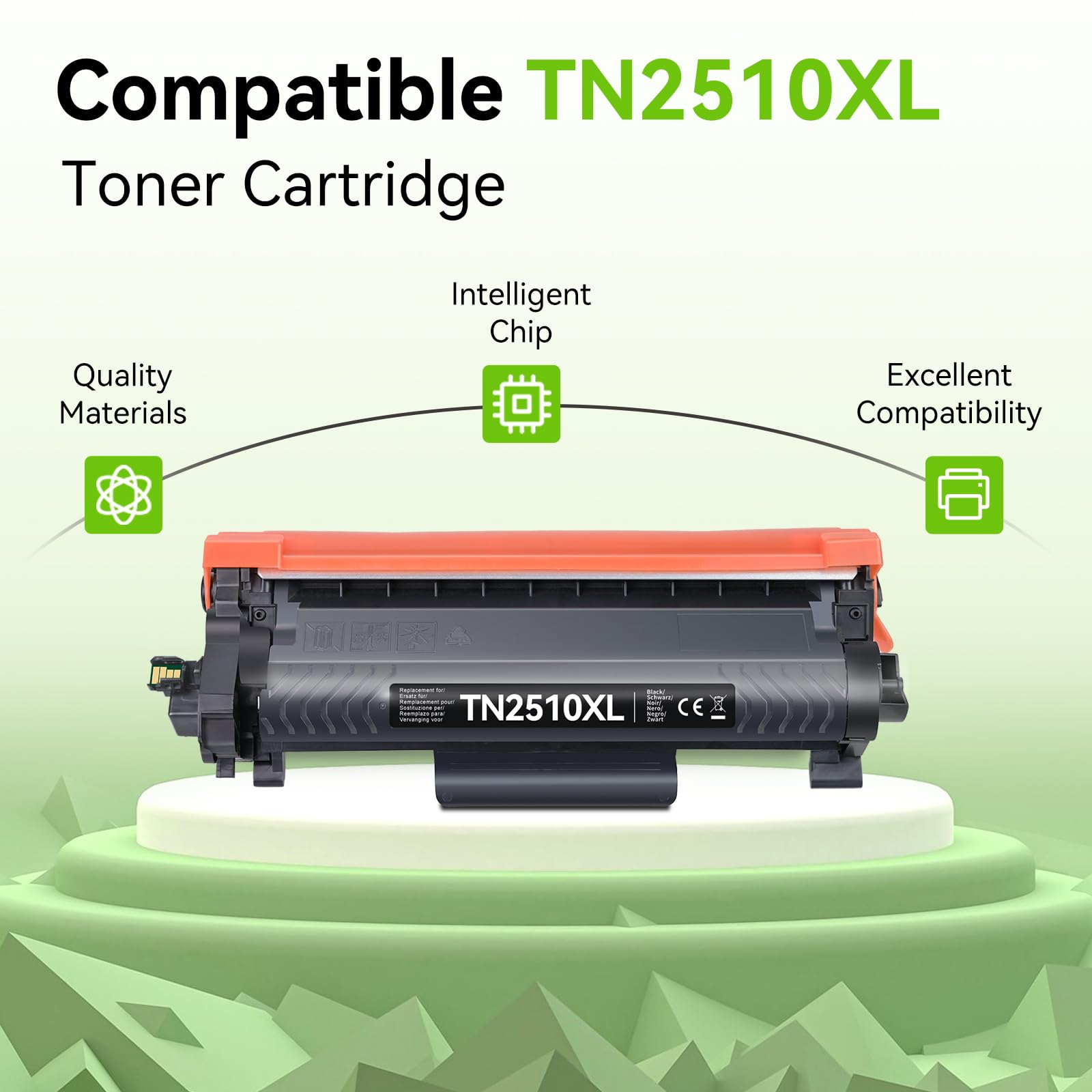 swiss toner TN2510XL compatibile per TN2510XL TN-2510XL per Toner Brother MFC-L2800DW per Toner Brother MFC-L2827DW HL-L2400DWE HL-L2445DW MFC-L2835DW DCP-L2620DW DCP-L2665DW,2 nero