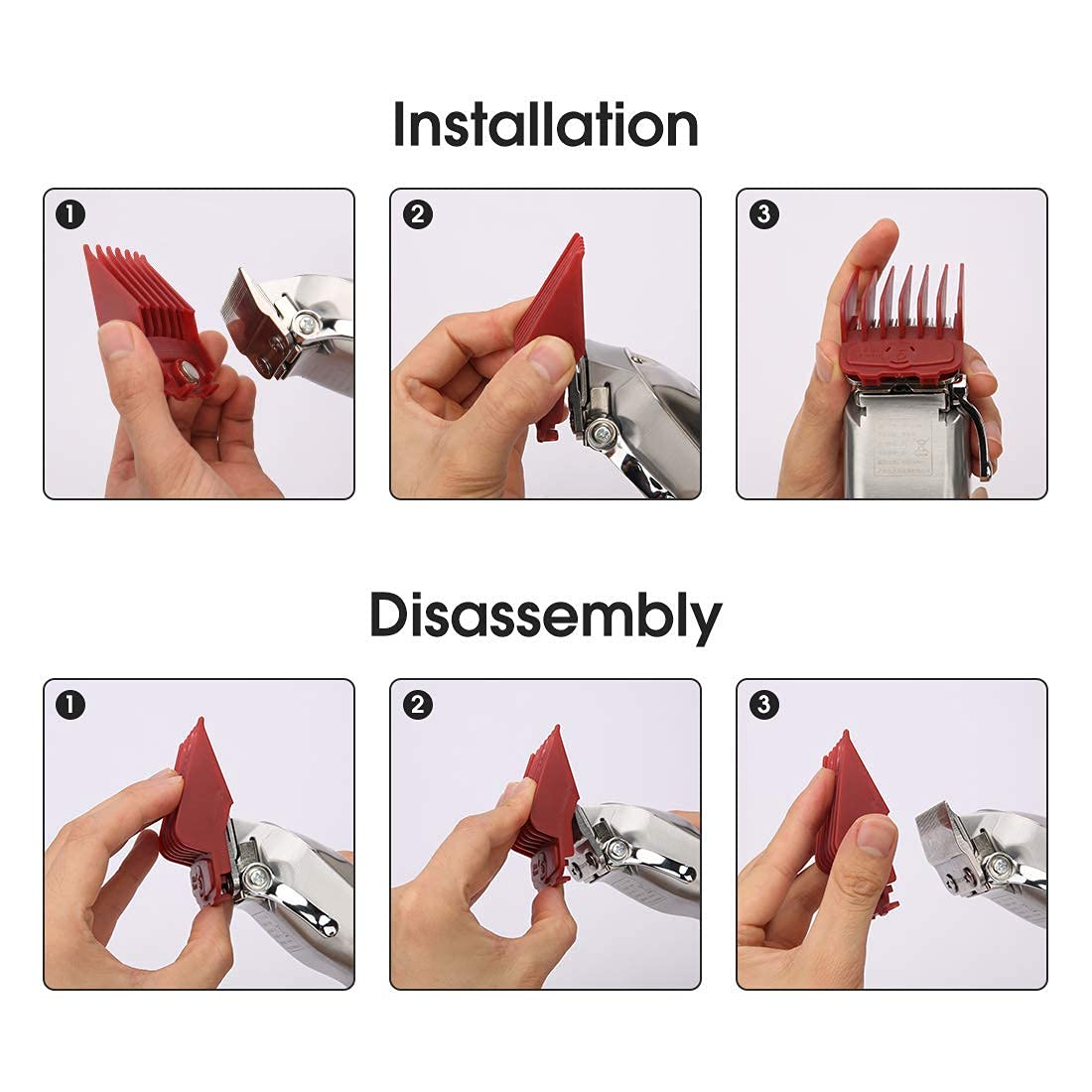 10 Pcs Hair Clipper Guards With Magnet, #3170-400-1/8”to 1” for Wahl Clipper Guards Senior Clippers Guards with All Wahl Clippers
