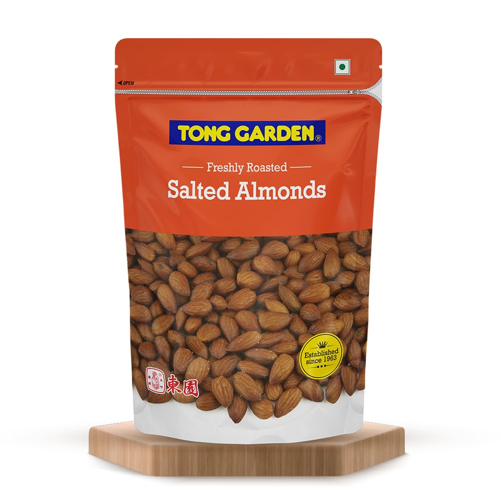 Tong Garden 380 Gm Salted Almonds | Salted Badam | Healthy Crunchy Nuts & High Protein Snack | Packed with Vitamins & Mine...