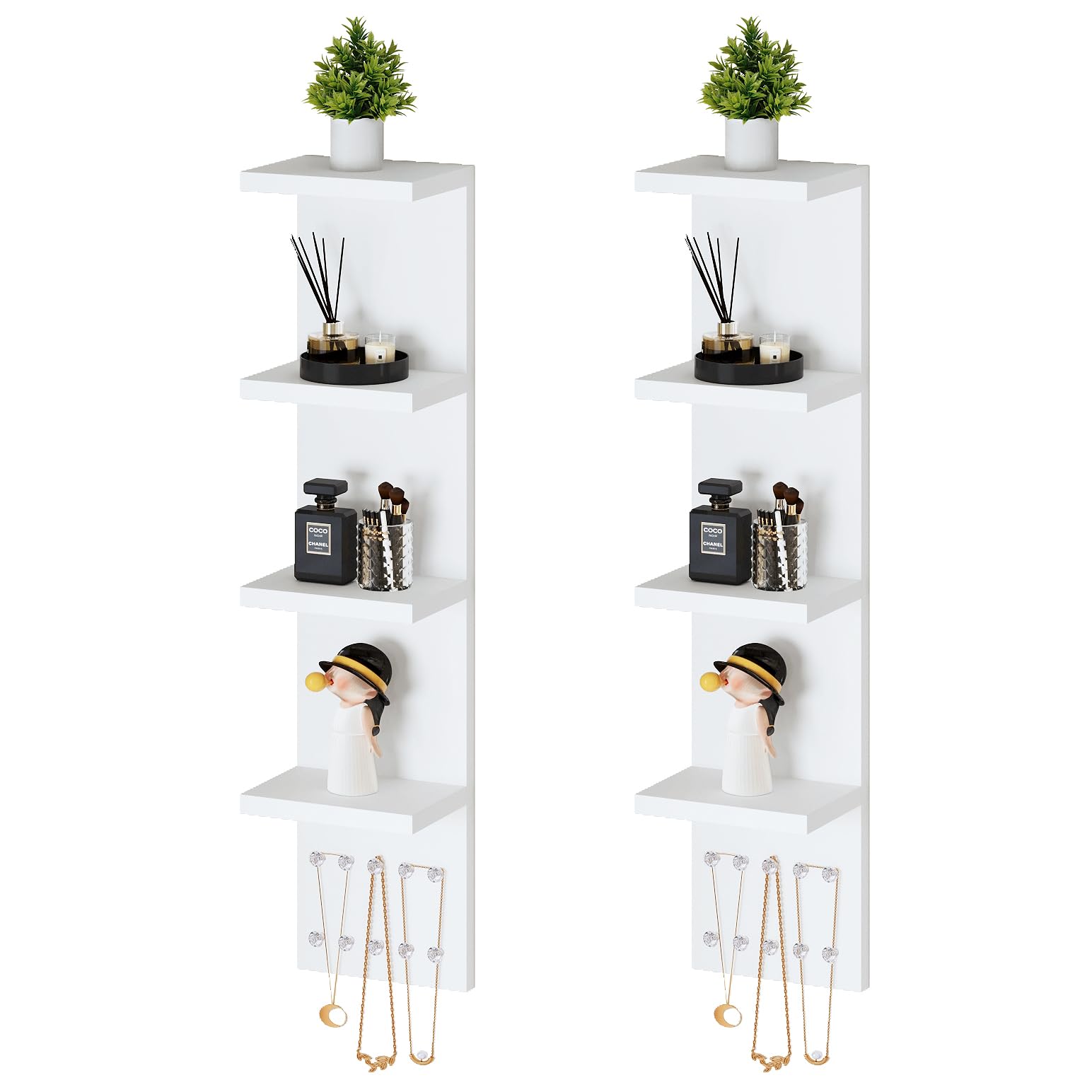 Amazon.com: LitaEther 4 Tier White Lack Shelf Vanity Wall Shelf