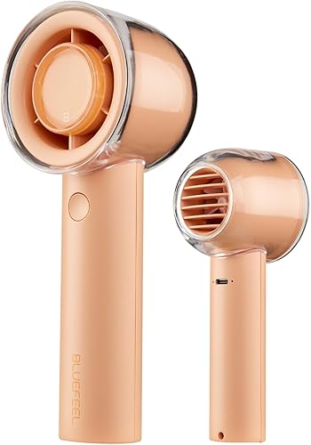 Bluefeel Ventilador turbo portátil de mano, mini ventilador personal de 5 velocidades con modo turbo ajustable, tiempo de enfriamiento máximo de 16