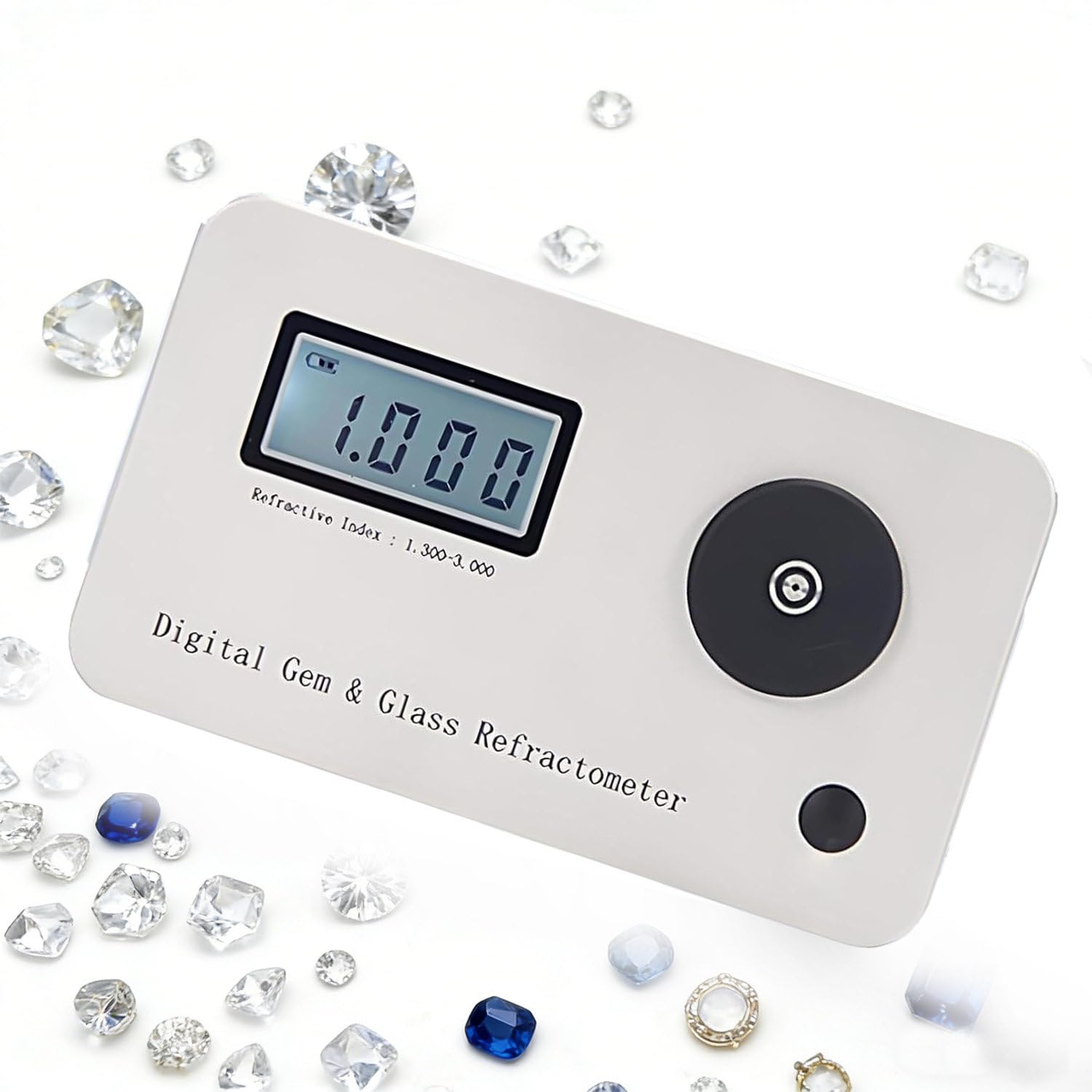 CelyToe Digital Gemstone Refractometer, Professional Jewelry Tester with High-Precision Sensor, Refractive Index 1.300-3.000, No Refractive Oil Needed for Jade Crystal Diamond