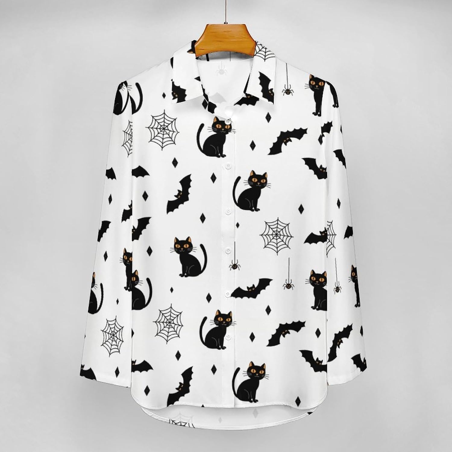 Clauses Button Down Shirts for Women Long Sleeve Shirt Irregular Hem Casual V Neck Blouse Fit Tops