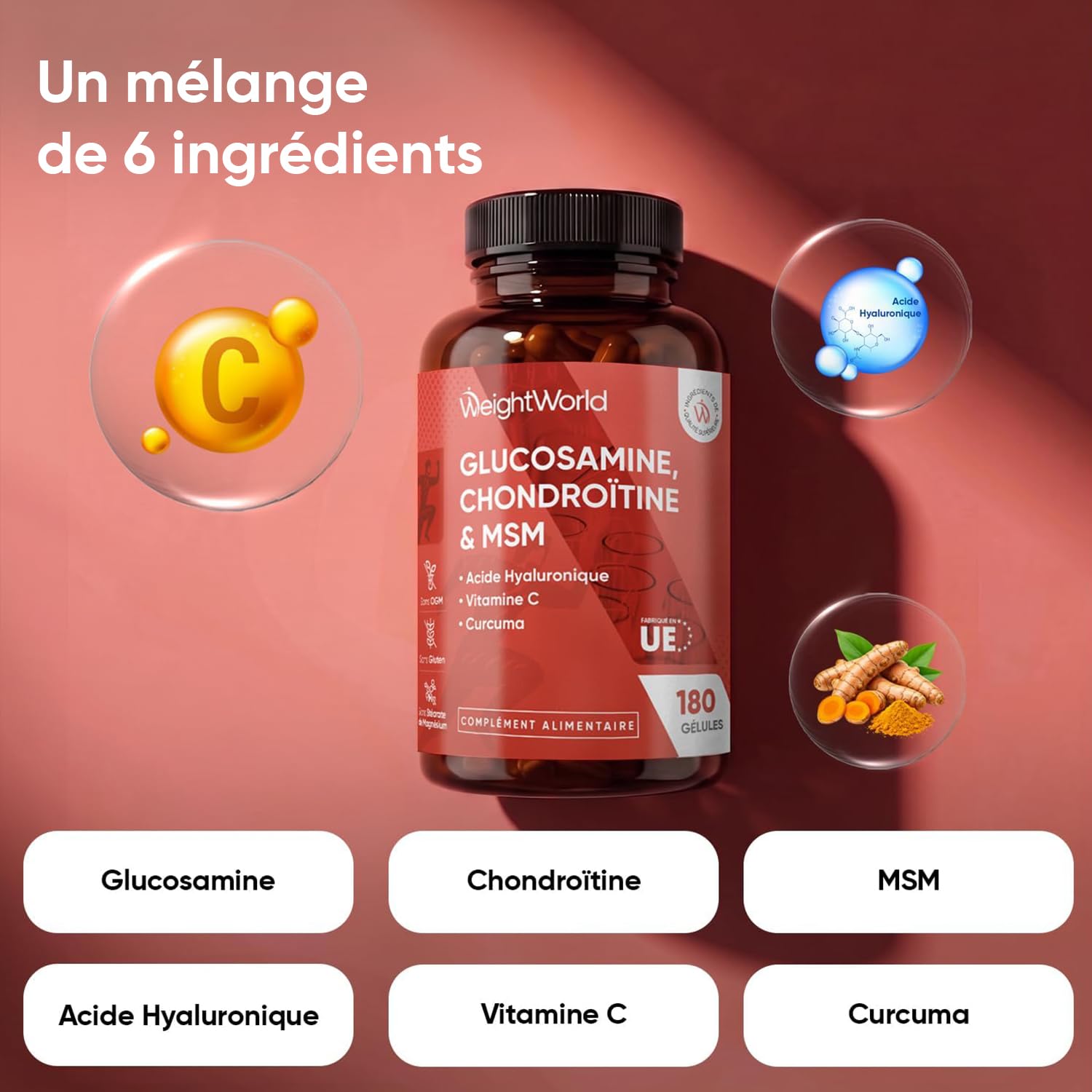 Duo Complémentaire - Calcium Magnésium Zinc Vitamine D3 K2 MK7 400 Comprimés (+ 1 An) - Glucosamine Chondroïtine MSM 180 Gélules, avec Curcuma, Acide Hyaluronique & Vitamine C Acide L Ascorbique