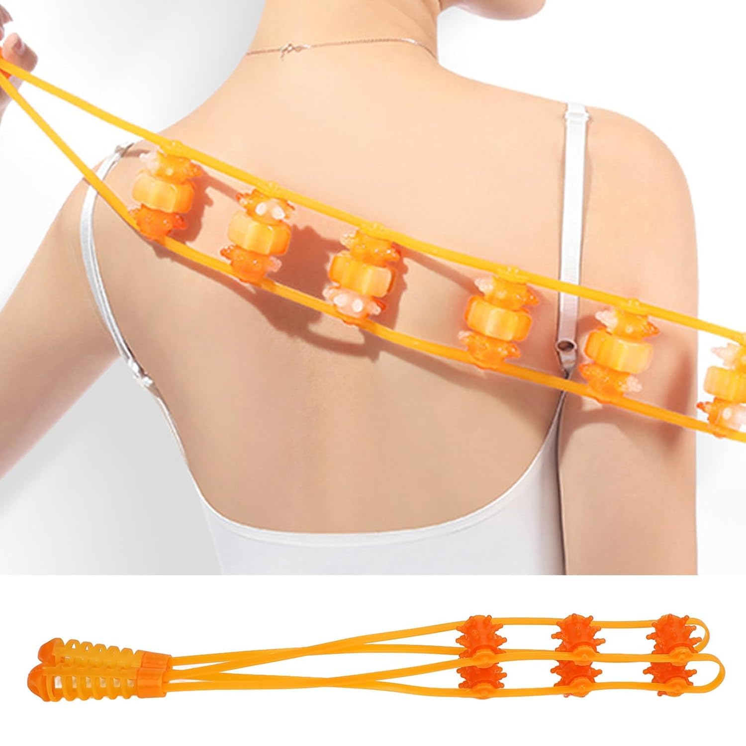 Oblivion Back Massage Roller 1 Pc – Handheld Massage Roller Rope, Full Body Muscle Relaxer Tool, Dual Handle Design for Tissue Relief, Stress & Pain Relief Massager for Neck, Shoulders, Back & Legs