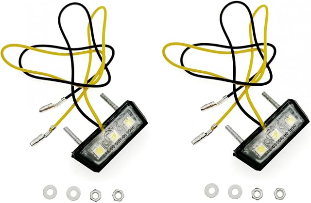 JZK 2 Pcs Motorcycle number plate light 12V, motorbike license plate LED Light, motor cycle license plate light, Motorbike License Plate Lamp, rear lamp for motorcycle