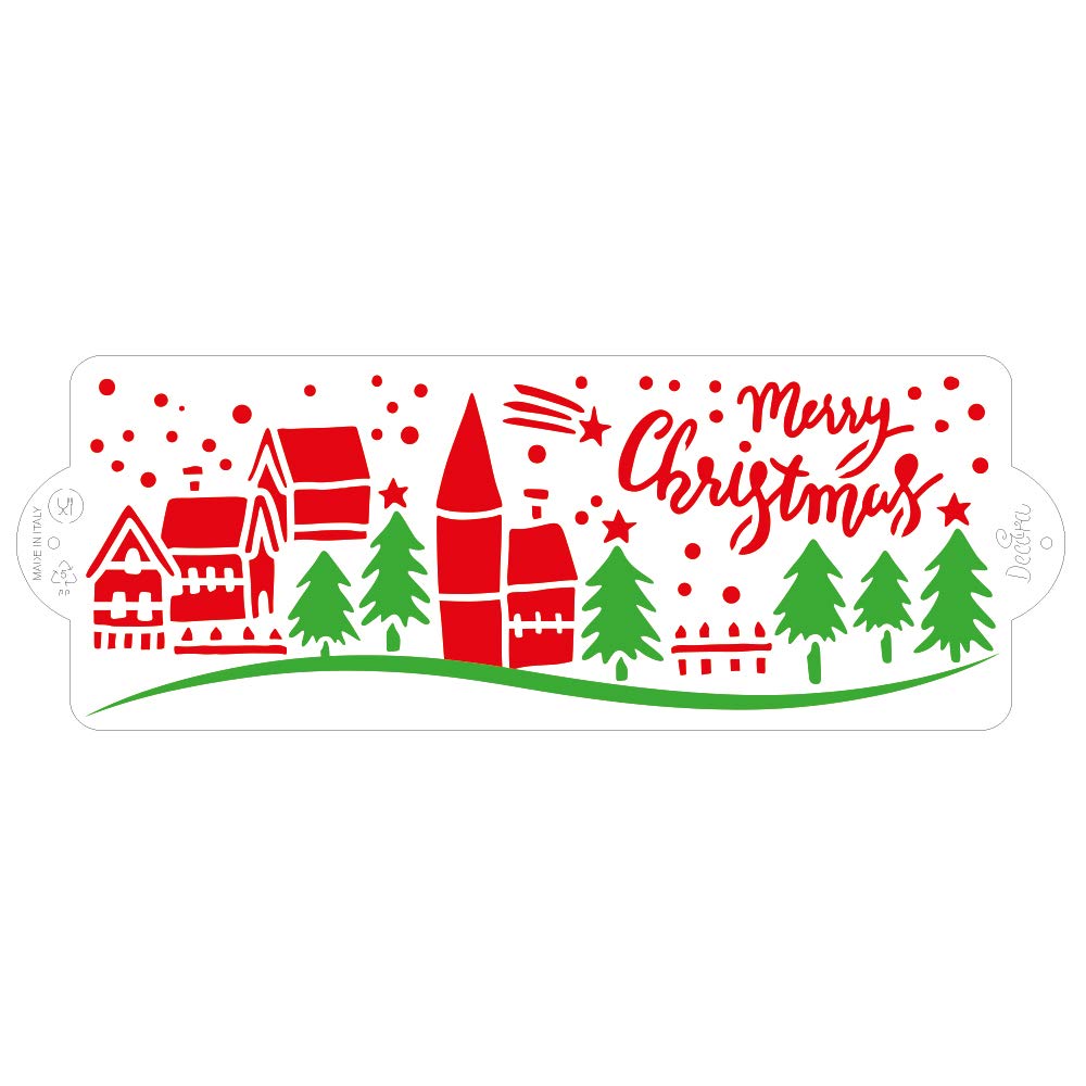 DECORA 9270975 Stencil Christmas Landscape 10 X 28 CM, Plastica
