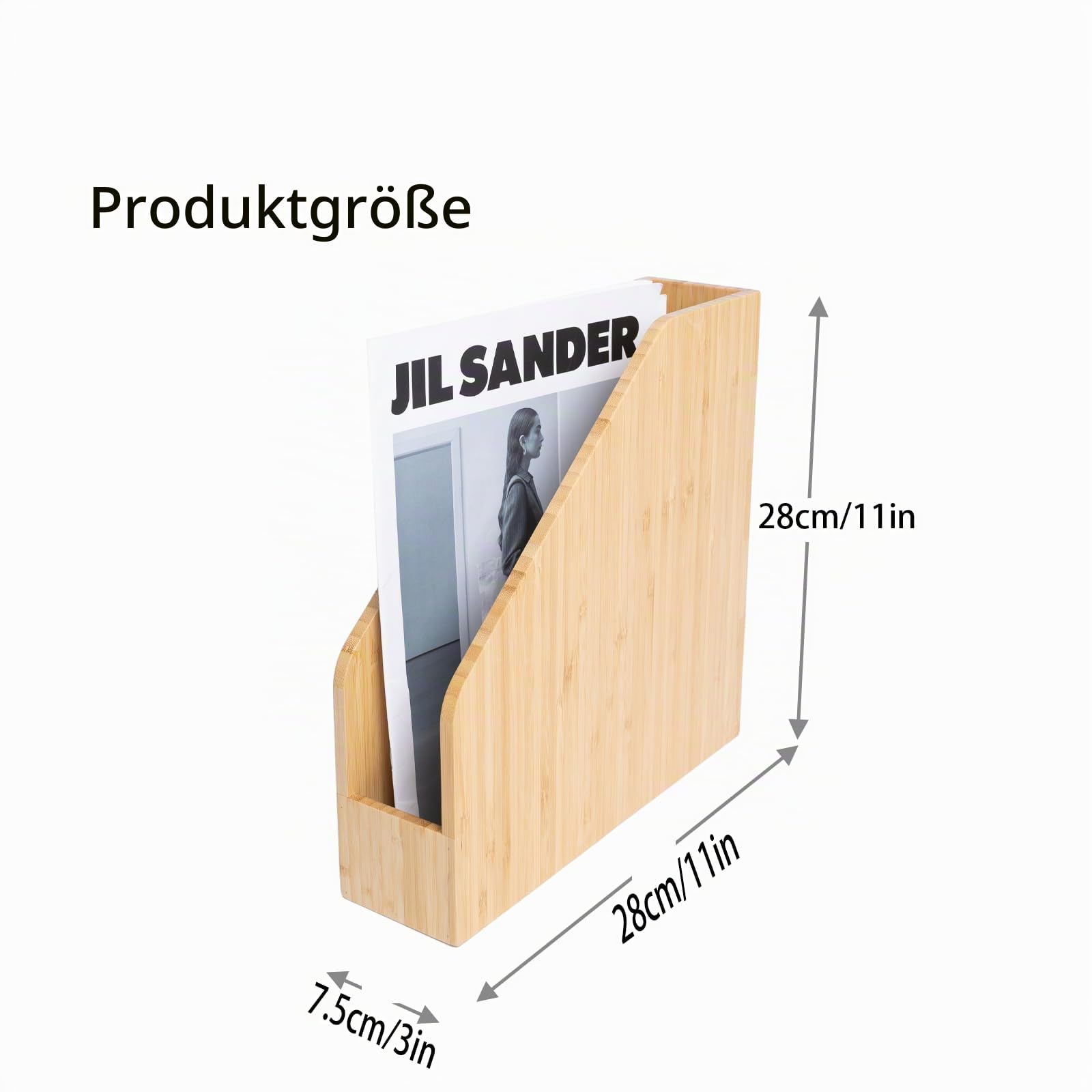 Bambus-Aktenordnerhalter, Buchhalter, Rahmen, Dokumentenschrank, Aufbewahrung, Organizer, kleines Bücherregal für Zuhause, Büro, 2 Stück