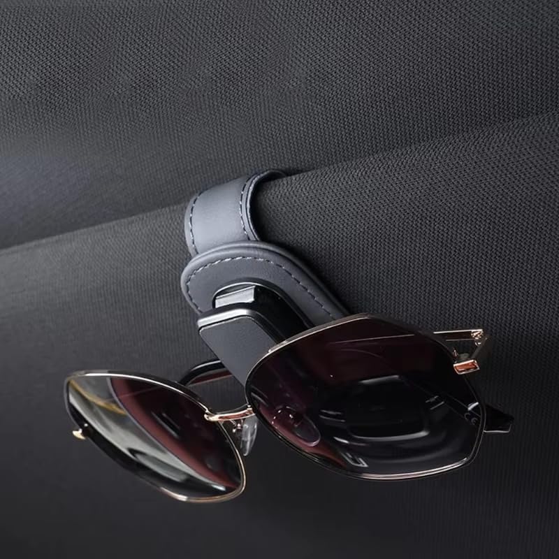 1 Pack Car Sunglasses Holder for Honda Civic Hatchback 2025 2026, Magnetic Leather Sun Visor Glasses Mount Clip, Automotive Eyeglasses Hanger Accessory, Leather,Black