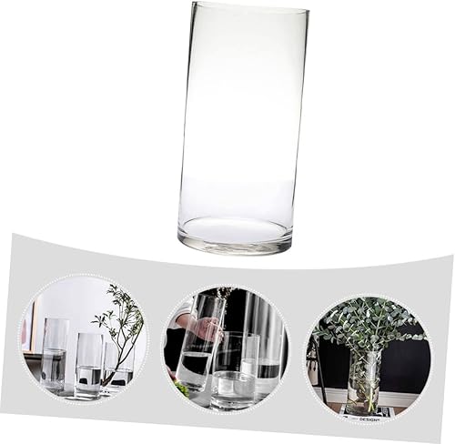 Miniatura 5 de Jarrón de vidrio transparente pequeño jarrón de vidrio para decoración de floreros de cristal, jarrones cilíndricos altos, jarrones cilíndricos