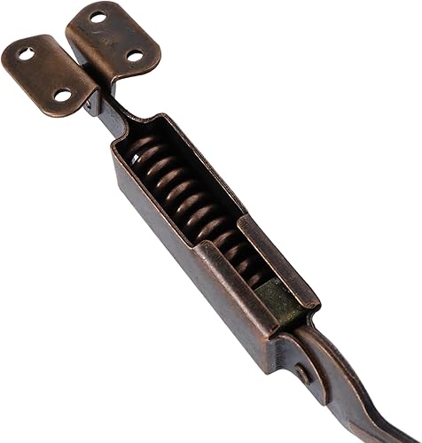 Miniatura 3 de T Tulead Soporte de tapa de resorte, soporte de tapa izquierda y derecha, bisagra abajo, bronce rojo, caja de soporte de hierro, paquete de 2