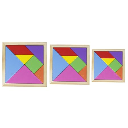 Tootpado 7 Piece Tangram Puzzles for Kids Preschool Wooden Educational Toys - Pack of 3 (1TNG613)
