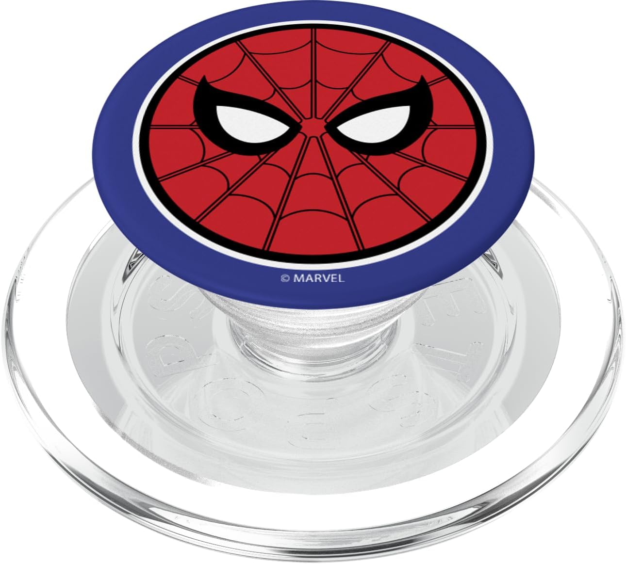 Marvel Spider-Man Web Face Blue Circle Logo PopSockets PopGrip for MagSafe