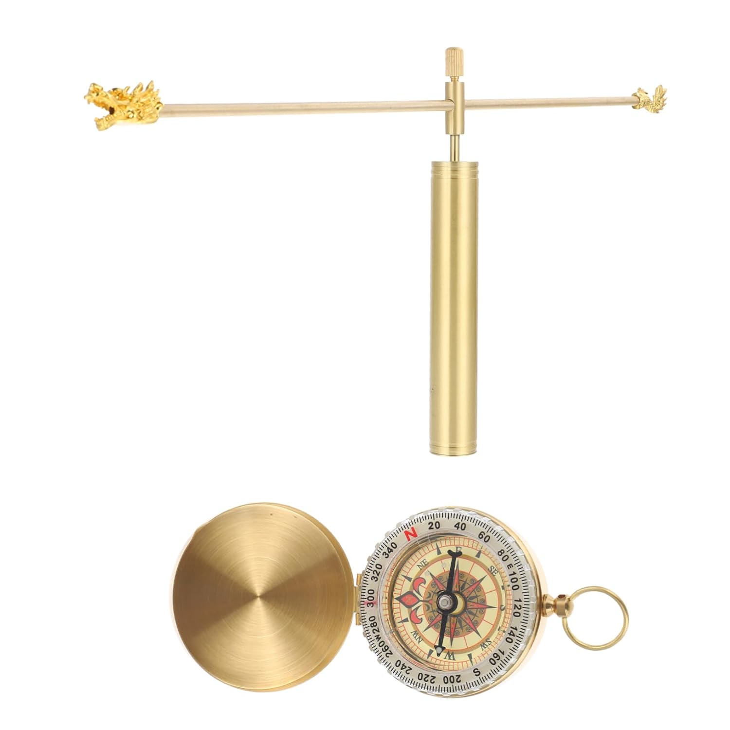 Copper Dowsing Rod Tool Feng Shui Detection Portable Compass Set 1pc Energy Finder