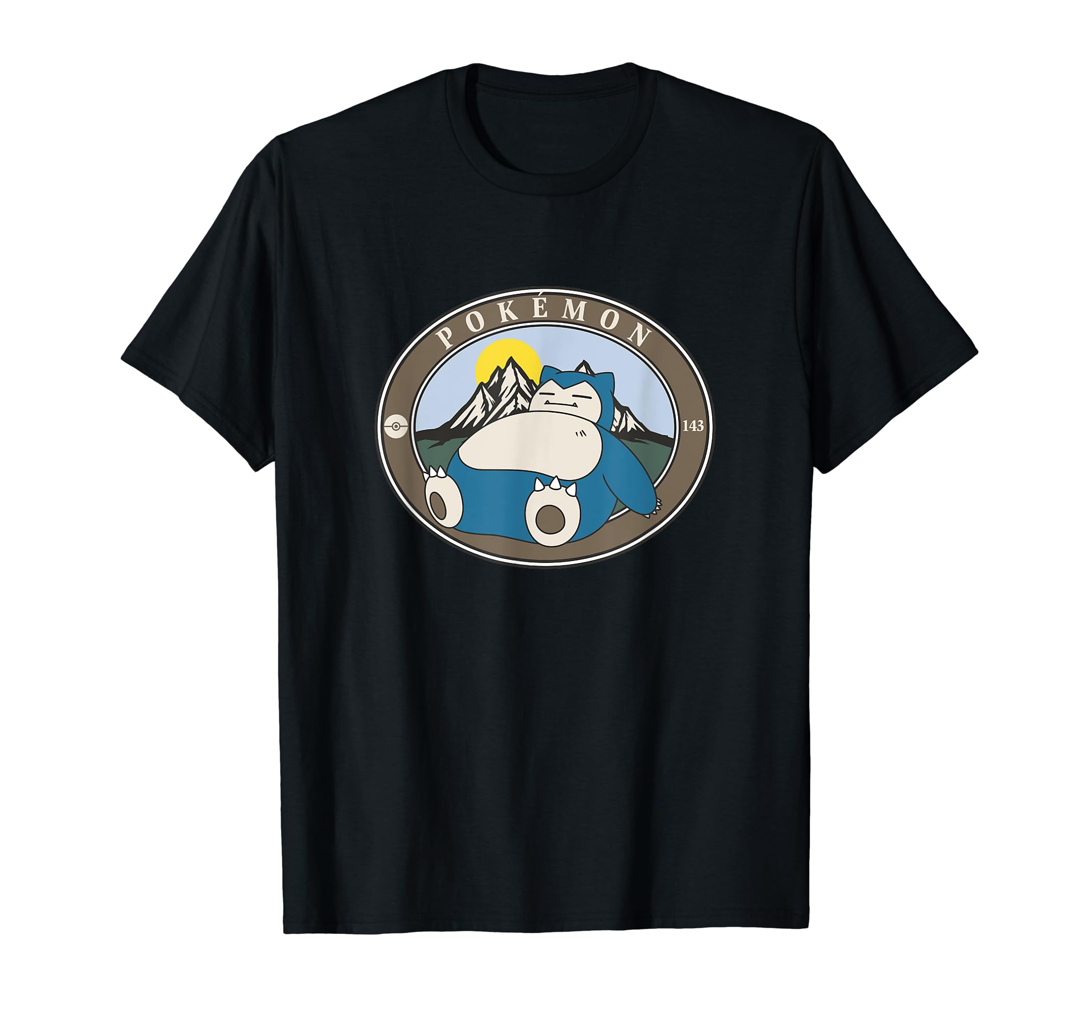 Pokémon 143 Snorlax Sleepy Outdoor Adventures Park Badge T-Shirt