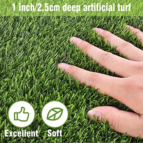 Kesfey Grass Squares Placemats 4 Packs 12"x 12" Artificial Grass Turf Patch Tiles Green Grass Squares Fake Grass Mat Synthetic Grass Rug Roll Tabletop Decorations for Home Dining Christmas Table Decor by Kesfey - Used condition - Image 3