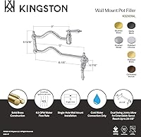 Vista 6 de Kingston Brass KS2101AL Heritage - Llenador de macetas, 24.13 x 2.19 x 11.75, cromo pulido