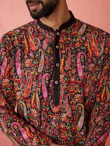 Kurta Pyjama imprimé Aïd vêtement homme noir taille 36 de VASTRAMAY - 2