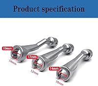 Vista 2 de Juego de 3 piezas de 14mm 17mm 19mm 1/2" Dr. Juego de tuercas de línea de combustible de inyección de carril común, 12 puntos de Juego de tuercas